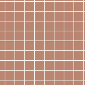 2 inch modern grid minimal aesthetic - Toffee brown