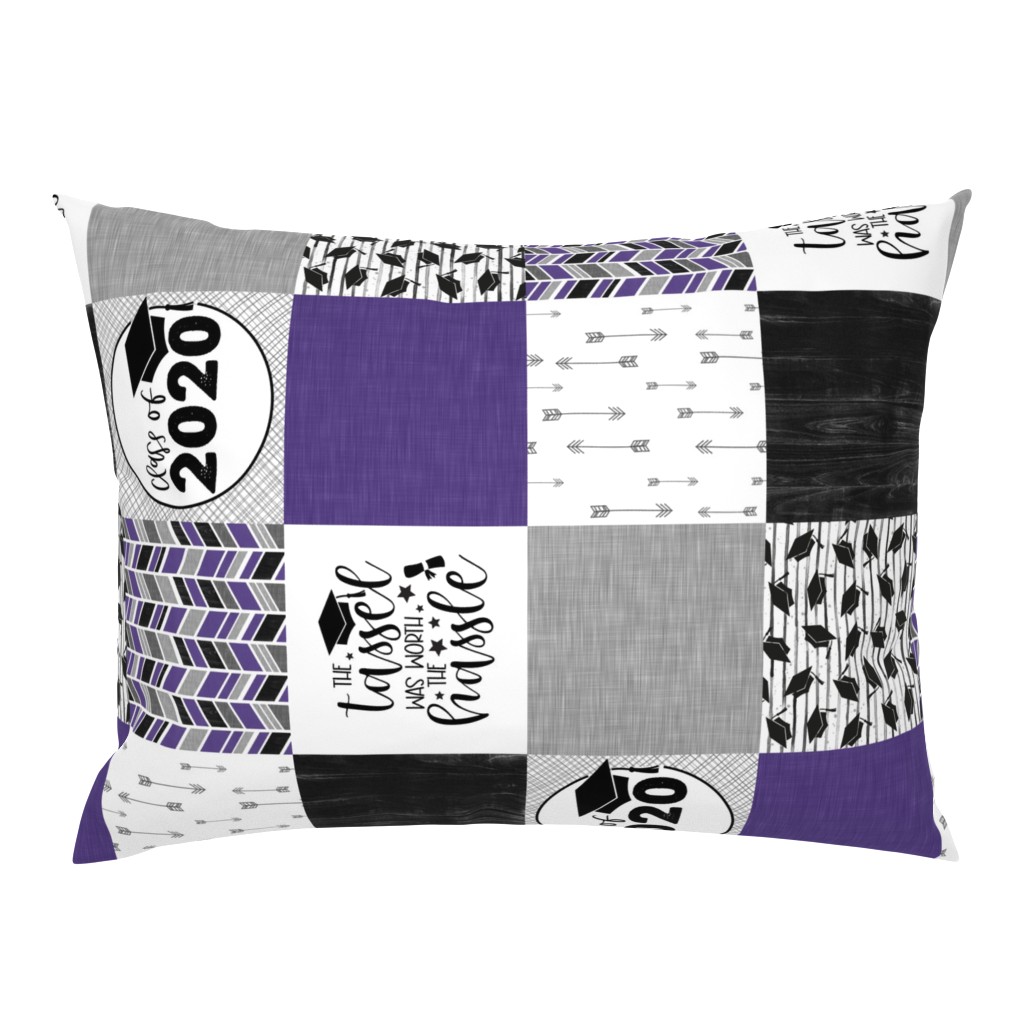 Grad 2020//Purple - Wholecloth Cheater Quilt - Rotated