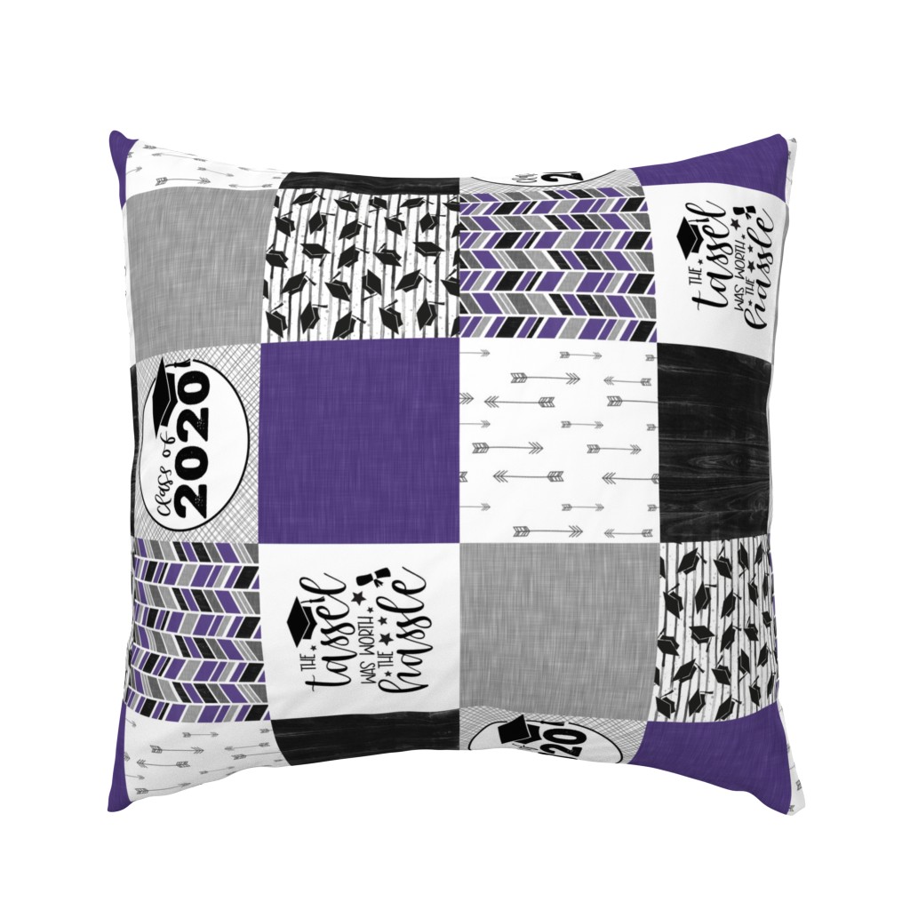 Grad 2020//Purple - Wholecloth Cheater Quilt - Rotated