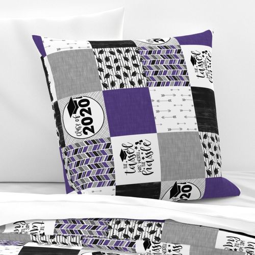 Grad 2020//Purple - Wholecloth Cheater Quilt - Rotated