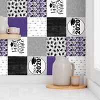 Grad 2020//Purple - Wholecloth Cheater Quilt - Rotated