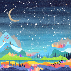 Northern Summer constellations - large 56" square