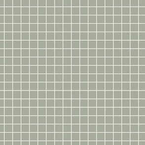 1 inch // Dried Sage Green Grid Simple Geometric Scandi Forest Nature