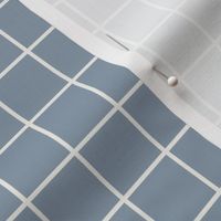 1 inch modern grid minimal aesthetic -  Dusty Blue simple geometric
