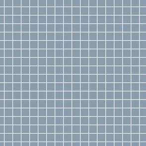 1 inch // Dusty Blue Grid Scandi simple geometric