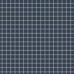 1 inch modern grid minimal aesthetic - Navy Blue Scandi Geometric Simple