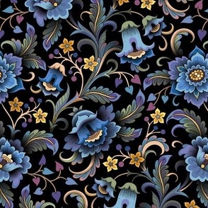 Moody floral Garden blue