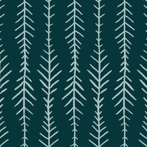 feather details dark green