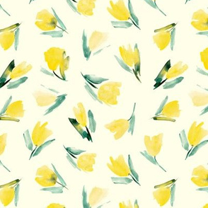 Juliet's tulips - watercolor yellow flowers