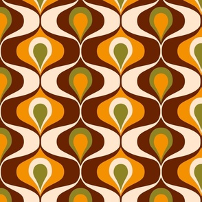 Orange Mcm Fabric, Wallpaper and Home Decor