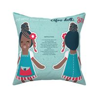 Fat quarter scale 21 x 18 inches // Cut and sew you own Afro Doll: Jina