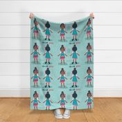 Fat quarter scale 21 x 18 inches // Cut and sew you own Afro Doll: Jina