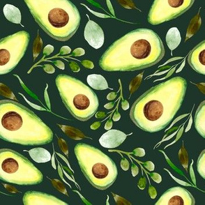 Avocado | Dark | Watercolor | 