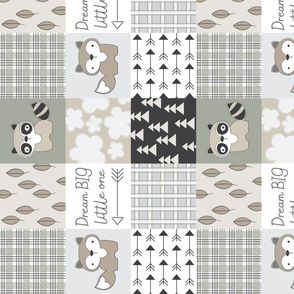 dream big little one neutral wholecloth 4 inch blocks