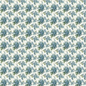 Blue floral on ivory polka dots Extra small