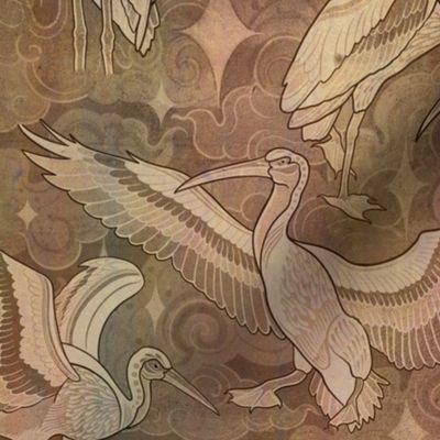 Cosmic Herons sepia