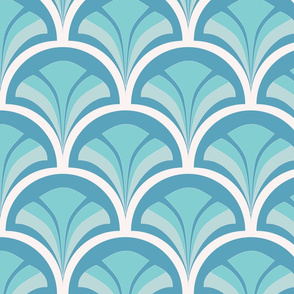 Art Deco Shells - Blue