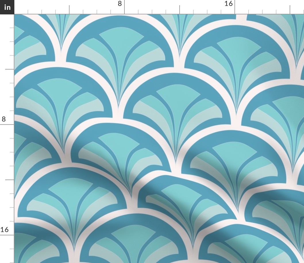 Art Deco Shells - Blue