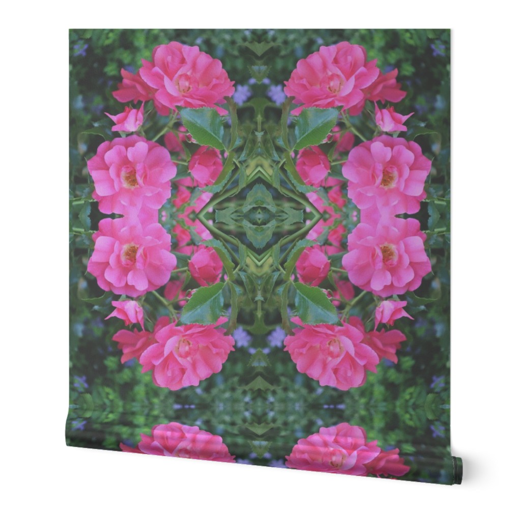 pink rose dream green Neo Art Deco table runner tablecloth napkin placemat dining pillow duvet cover throw blanket curtain drape upholstery cushion duvet cover wallpaper fabric living decor