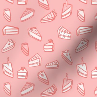 Little Pies and Cakes - monochrome pink