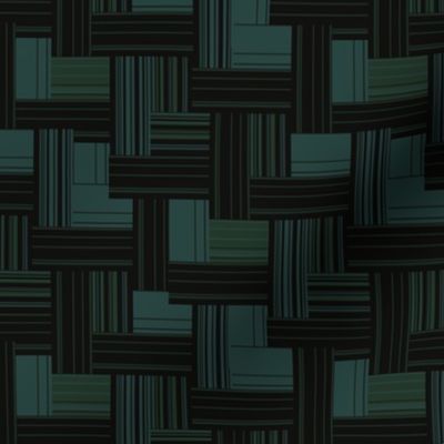 Black and Green Geometric Weave