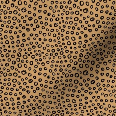 Cheetah bubbles little minimal circles abstract animal print design mustard yellow