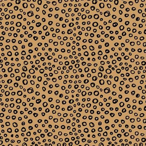 Cheetah bubbles little minimal circles abstract animal print design mustard yellow