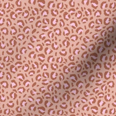 Wild leopard raw animal print texture boho summer nursery coral stone red pink