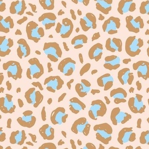 Messy gritty leopard spots - nineties retro style boho wild cat blue