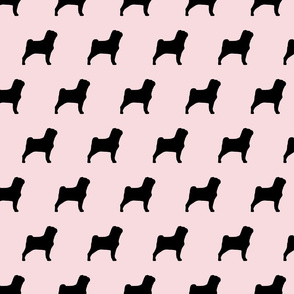 Pug Dog Silhouette Pink