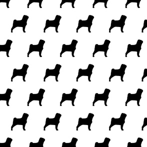 Pug Dog Black Silhouettes