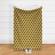 Pug Dog Silhouette Yellow