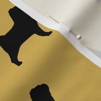 Pug Dog Silhouette Yellow