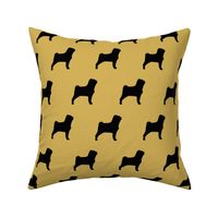 Pug Dog Silhouette Yellow