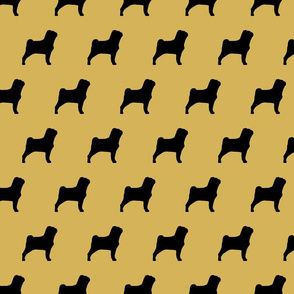 Pug Dog Silhouette Yellow