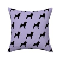 Pug Dog Silhouette Lavender