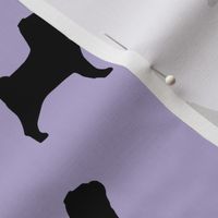 Pug Dog Silhouette Lavender