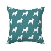 Pug Dog Silhouette Turquoise