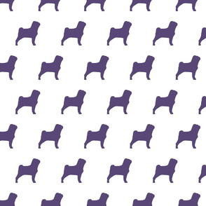 Pug Dog Purple Silhouettes