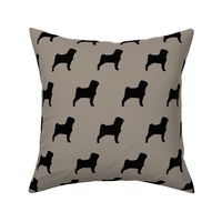 Pug Dog Silhouette Warm Gray