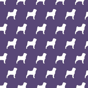 Pug Dog Silhouette Purple