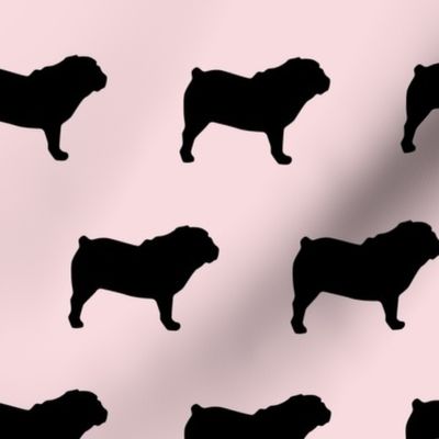 Bulldog Silhouette Pink