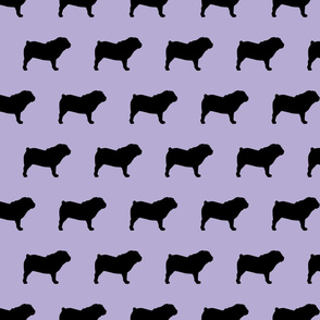 Bulldog Silhouette Lavender