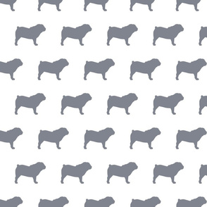 English Bulldog Cool Gray Silhouettes