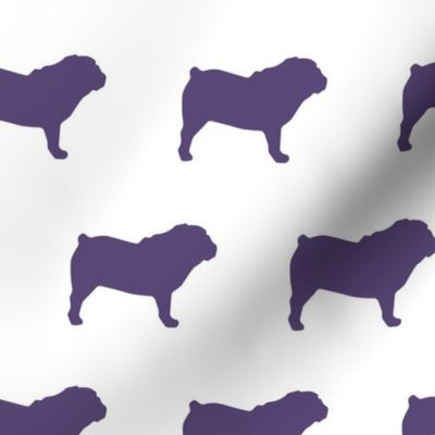 English Bulldog Purple Silhouettes