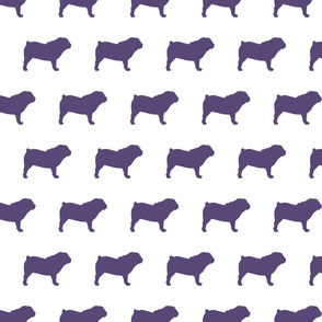 English Bulldog Purple Silhouettes