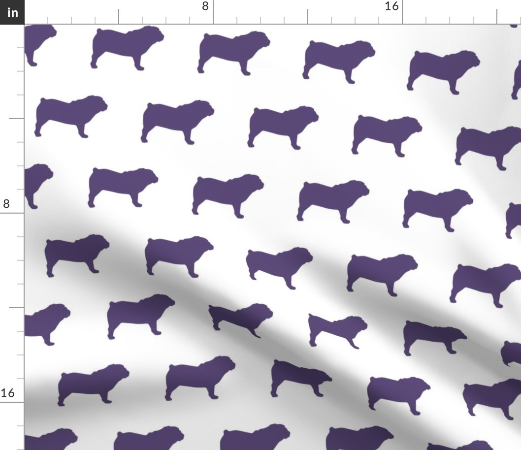 English Bulldog Purple Silhouettes