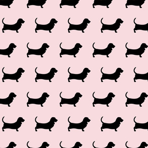 Basset Hound Silhouette Pink