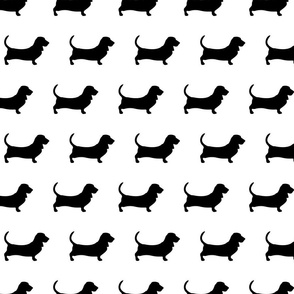 Basset Hound Black Silhouettes