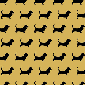 Basset Hound Silhouette Yellow